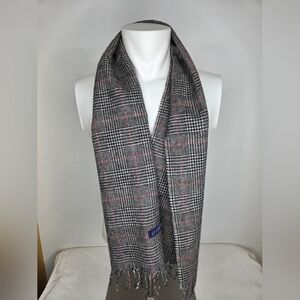 Givenchy Gray Glen Plaid Balck /pink Scarf